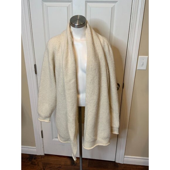 Lauren Manoogian Cream Alpaca Open Front Oversized Cardigan